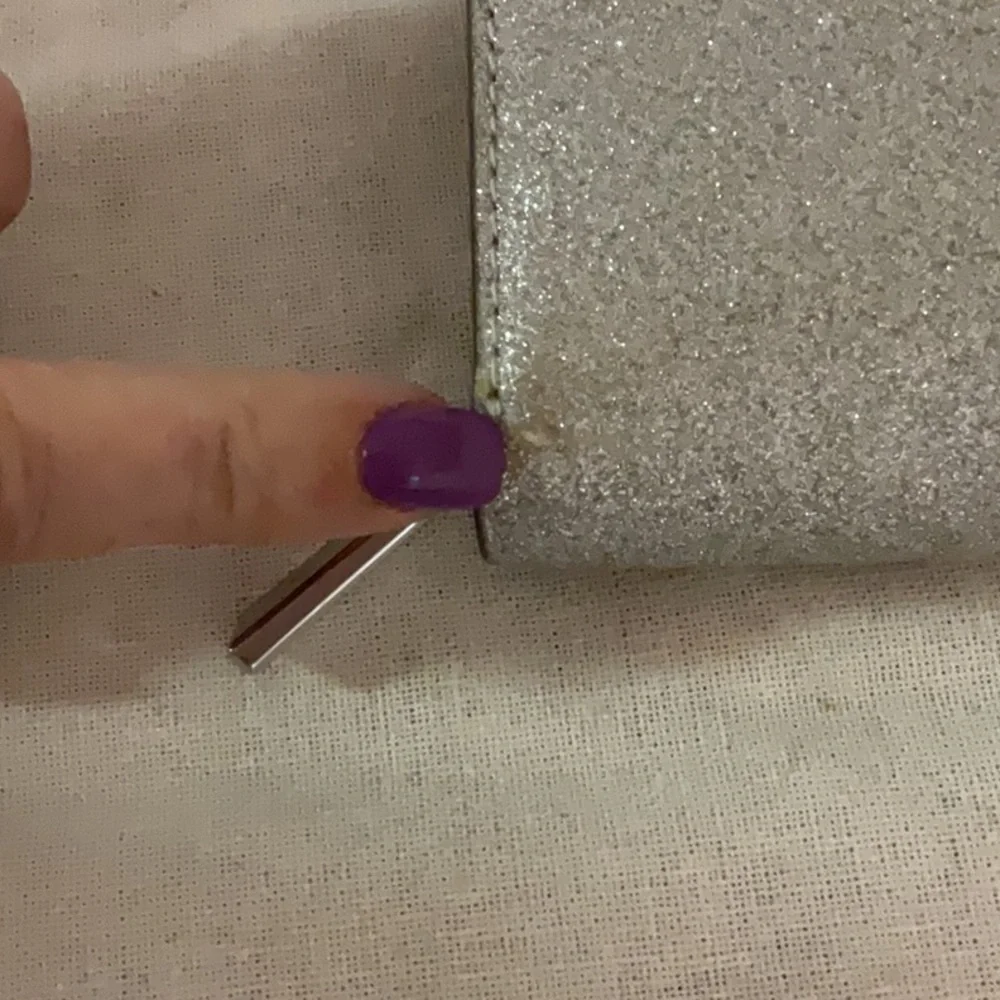 Kate Spade Glimmer Glitter Bifold Wallet, Silver, 5.5”x3.5”x1” - Picture 10 of 12